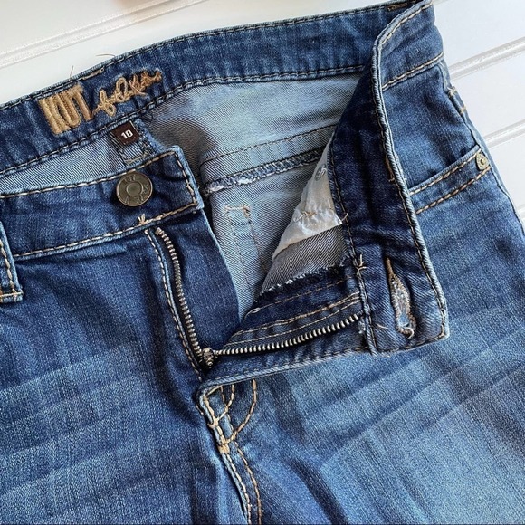 Kut From The Kloth Stevie Straight Leg Dark Blue Size 10 Embroidery - Picture 3 of 7